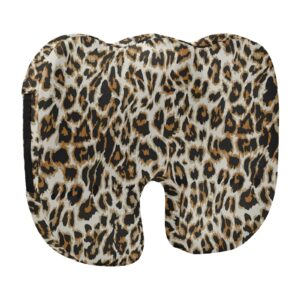 qilmy leopard print seat cushion cover breathable non-slip memory stretch removable washable seat cushion cover foam seat for home office cars, 17 x 14 x 2.2 inch