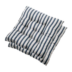 cotton chair cushion blue white striped seat chair pads soft sofa filled pillow 15.7" x 15.7" 2 pack