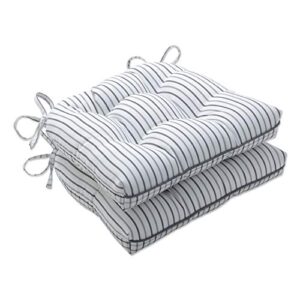 pillow perfect outdoor/indoor austin nash pewter chair pads, 15.5" x 16", grey 2 count