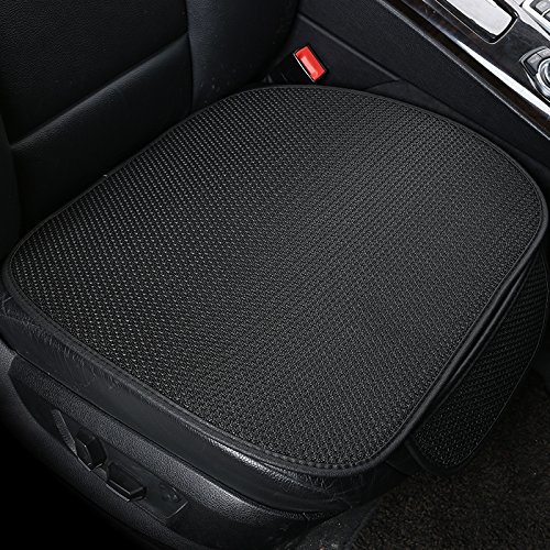 DEALPEAK Breathable Ice Silk Car Seat Cushions Four Seasons General Car Interior Anti-Skid Seat Covers Office Chair Mat (1PC Black)