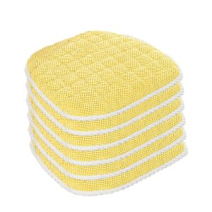 dining chair cushions set of 6 with ties seat cushions for kitchen chairs 6 pack 16x23 chair cushions for dining room non-slip washable removable kitchen seat pads yellow