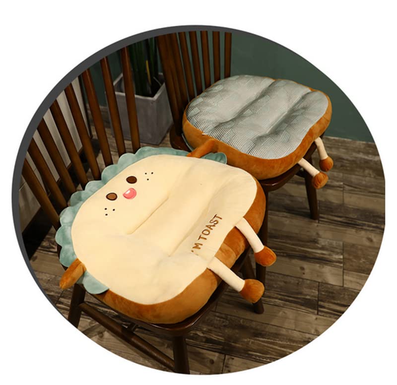 JOSON Cartoon Double-Sided Chair Cushion Toast Travel Pillow, Soft and Lovely Plush Toast Cushion, Suitable for Cars, Sofas, Balconies, Offices and Families (Happy)