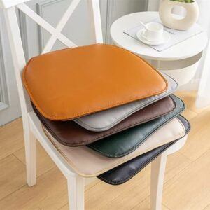 1/2/4 Packs Leather Horseshoe Chair Cushion Durable Soft Seat Cushion, Non-Slip Dining Kitchen Pad Pillow with Ties Machine Washable Cover ( Color : B-Dark Brown , Size Set of 4 ),