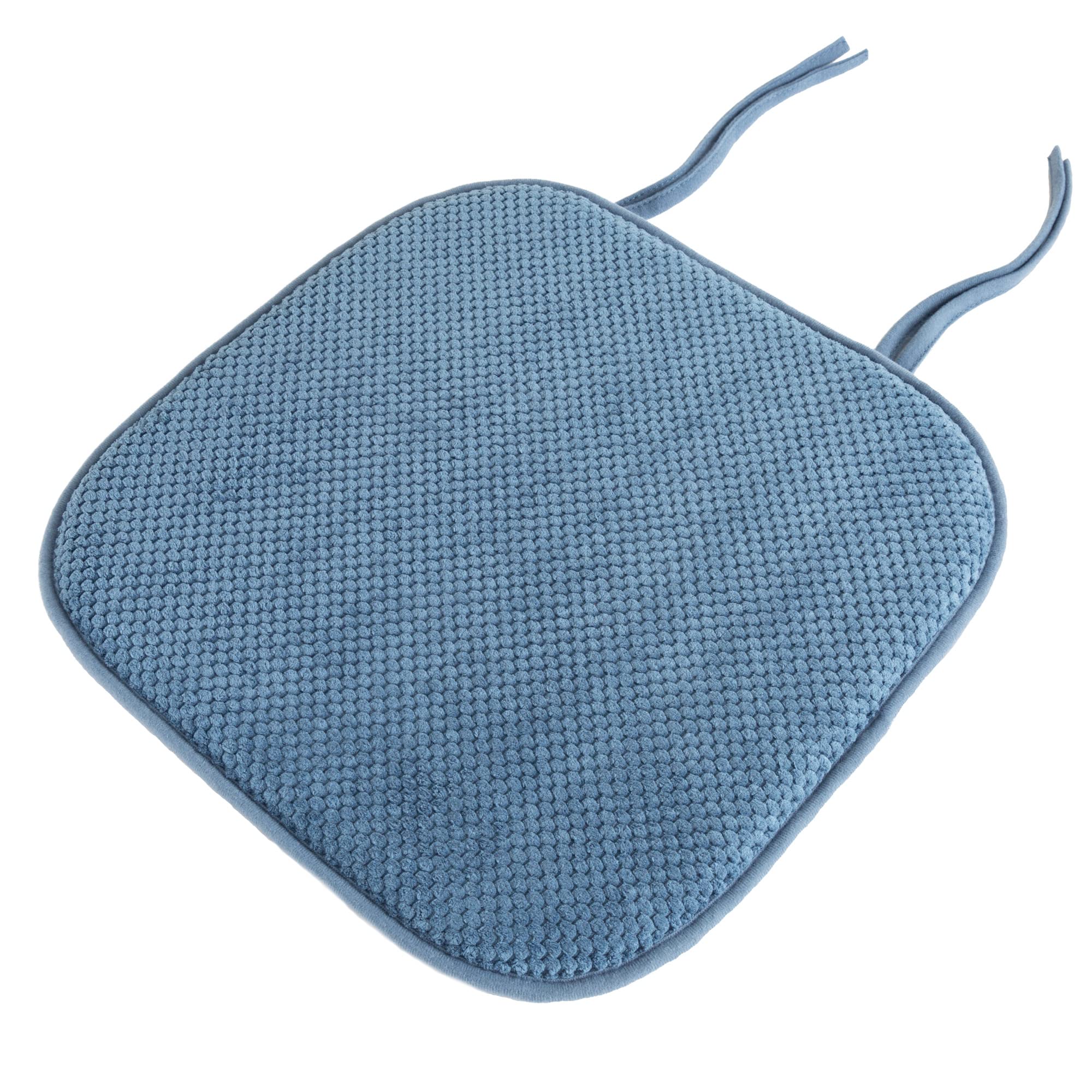 Lavish Home Memory Foam Chair Cushion, 15.5 in x 15.5 in, Blue 2 Count