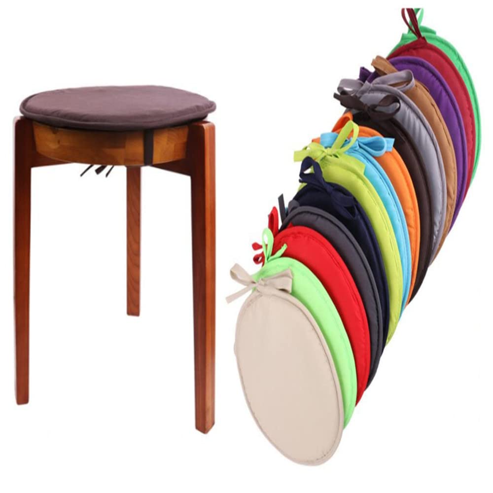 TOPBESTOR Round Chair Pad with Ties Bar Stool Cushion Soft Floor Pillow Seat Pads for Dining Chairs Furniture, 29 x 29 x 1.8 CM