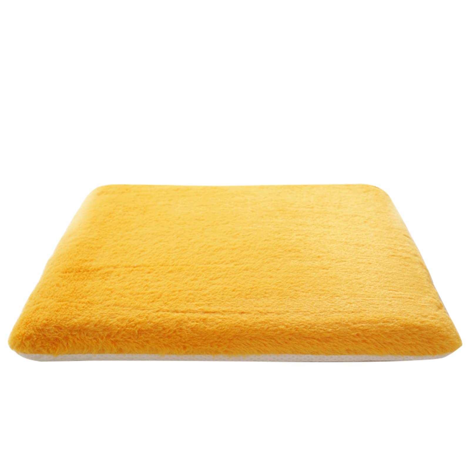 ILMF Memory Foam Chair Cushion, Square Ultra Soft Comfortable Fluffy Seat Cushion Removable Washable Chair Pad Reduces Pressure Great for Living Room Car Seats Office Chairs (Yellow 50x50cm(20x20in))