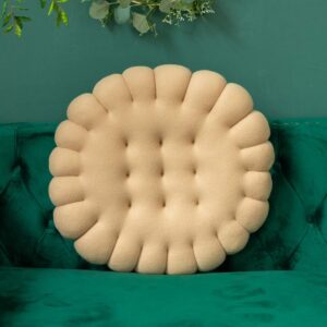 vctops round super soft comfy seat cushion biscuit shaped chair pad tatami floor cushion for yoga living room balcony office (beige, 20"x20")