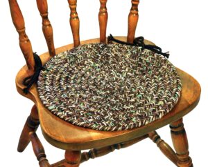 sabrina tweed chair pads, 15 by 15-inch, brown, set of 4