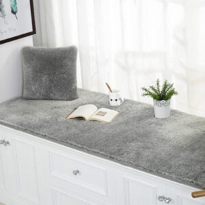 fluffy window bench cushion pad,thicken plush bay window seat cushions soft tatami pads,not-slip floor mat,home decor rug bench cushion-grey 60x180cm(24x71inch)