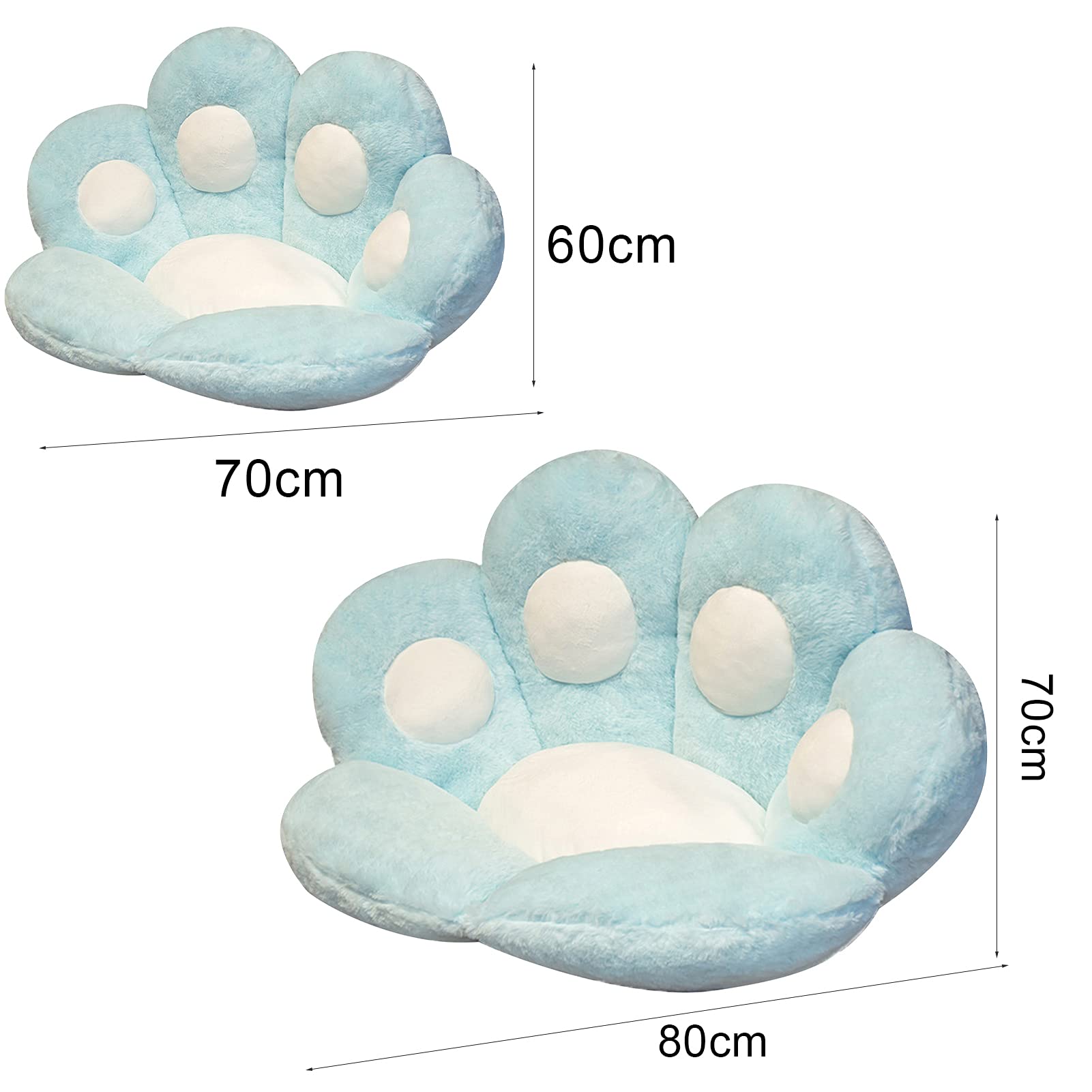 ZTGD Cat Paw Cushion, Cat Claw Seat Cushion Skin-Friendly Wear Resistant PP Cotton Cat Paw Shaped Chair Cushion for Home White 70cm x 60cm 70cm x 60cm