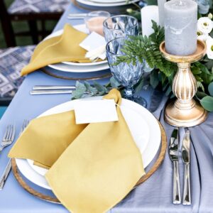 ANECO 12 Pieces Satin Napkins Soft Dinner Napkins Square Table Napkins 17 x 17 Inches for Restaurant Weddings Party Dinner Decoration (Gold)