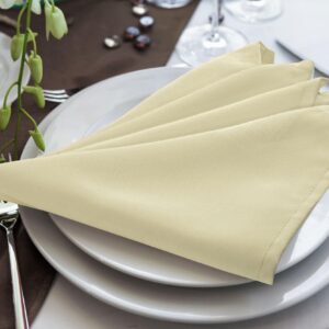 Utopia Home [24 Pack, Ivory] Cloth Napkins 17x17 Inches, 100% Polyester Dinner Napkins with Hemmed Edges, Washable Napkins Ideal for Parties, Weddings and Dinners