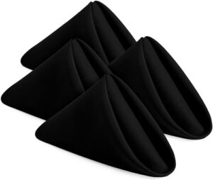 utopia home [24 pack, black] cloth napkins 17x17 inches, 100% polyester dinner napkins with hemmed edges, washable napkins ideal for parties, weddings and dinners