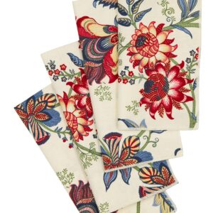 Decorative Things Cloth Napkins Set of 4 Cotton Table Linen Napkins Dinner Wedding Table Décor Bridal Shower Garden Party Floral, 18"x 18" Made in USA