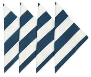 blue and white cloth napkins 18" dinner to mix with red white and blue stripes, july 4 décor patriotic stars and stripes cotton linen napkins pk 4