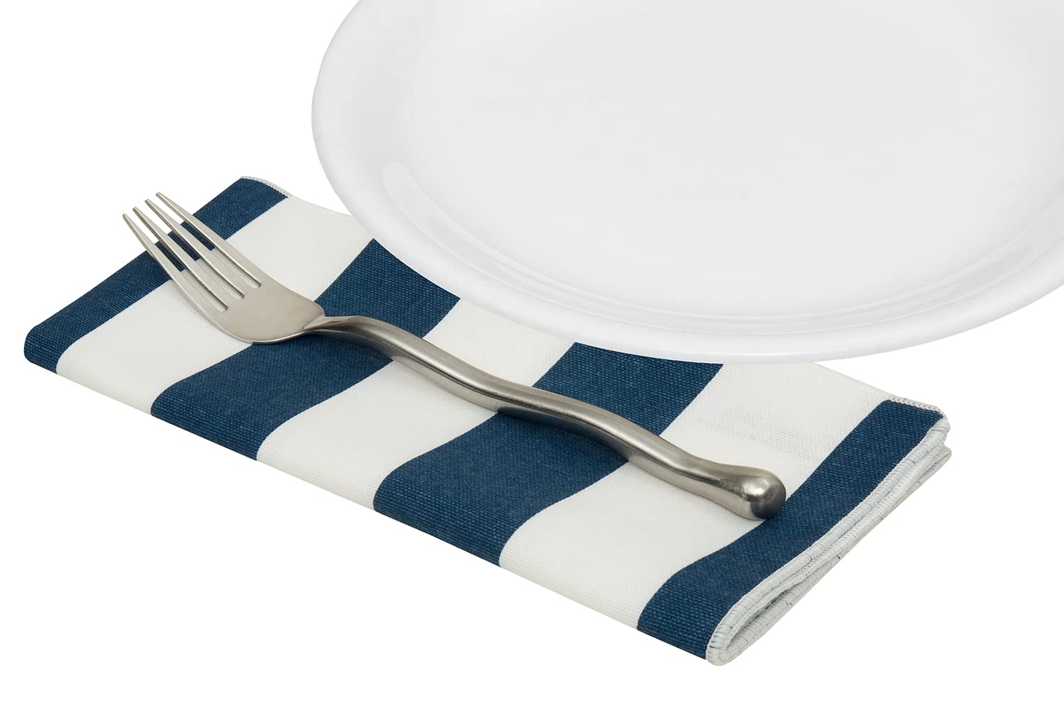 Blue and White Cloth Napkins 18" Dinner to Mix with Red White and Blue Stripes, July 4 Décor Patriotic Stars and Stripes Cotton Linen Napkins Pk 4