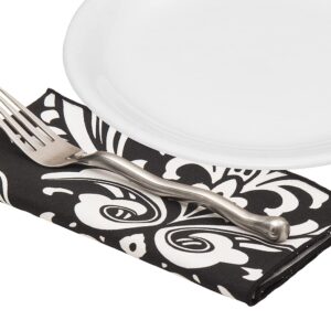 Cloth Napkins Black and White Wedding Table Décor Backyard Party Reception Black and White Table Linens, Linen Napkins All Cotton Dinner 18"x18" Set 4