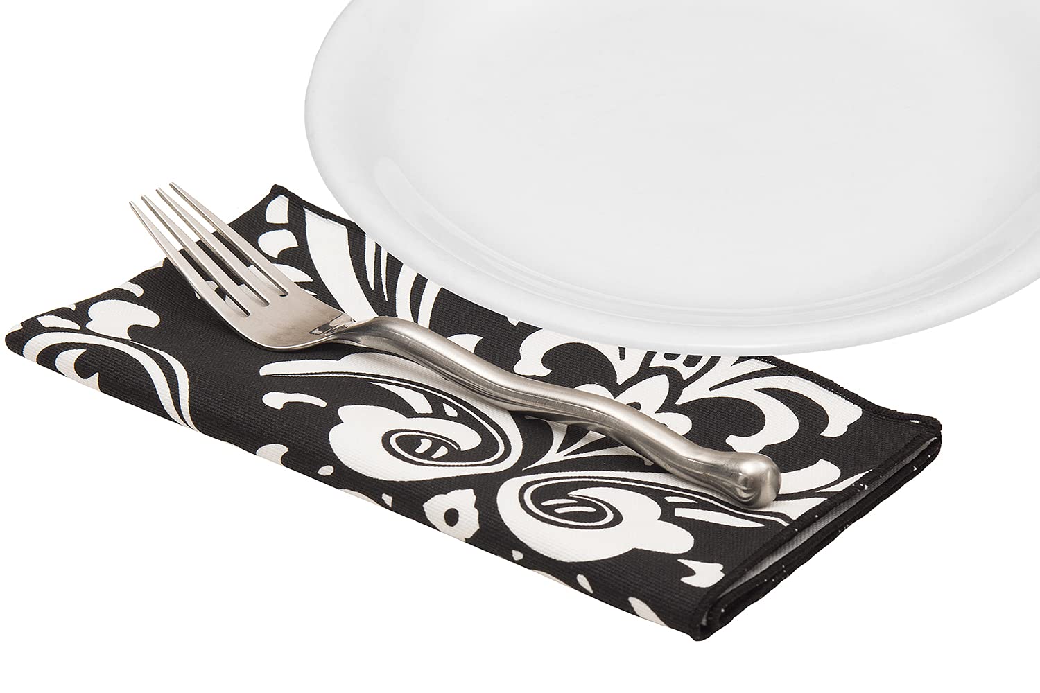 Cloth Napkins Black and White Wedding Table Décor Backyard Party Reception Black and White Table Linens, Linen Napkins All Cotton Dinner 18"x18" Set 4