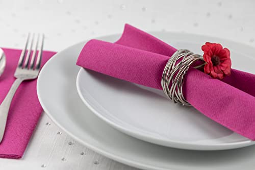 SimuLinen Magenta Dinner Napkins Paper Disposable & Decorative –Dinner Napkins with Linen-feel, Cloth-Like & KOSHER for Passover, Easter, Weddings, Shower Napkins – Size: 16”x16” – Box of 50