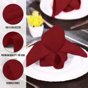 Utopia Home Red Cloth Napkins (12 Pack, 20x20 Inches), Ideal Dinner Napkins for Party, Wedding and Lunch/Dinner