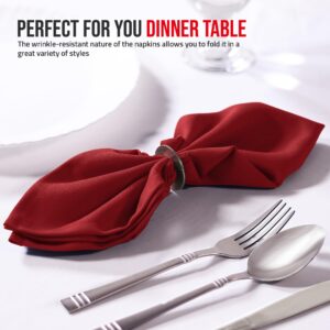 Utopia Home Red Cloth Napkins (12 Pack, 20x20 Inches), Ideal Dinner Napkins for Party, Wedding and Lunch/Dinner