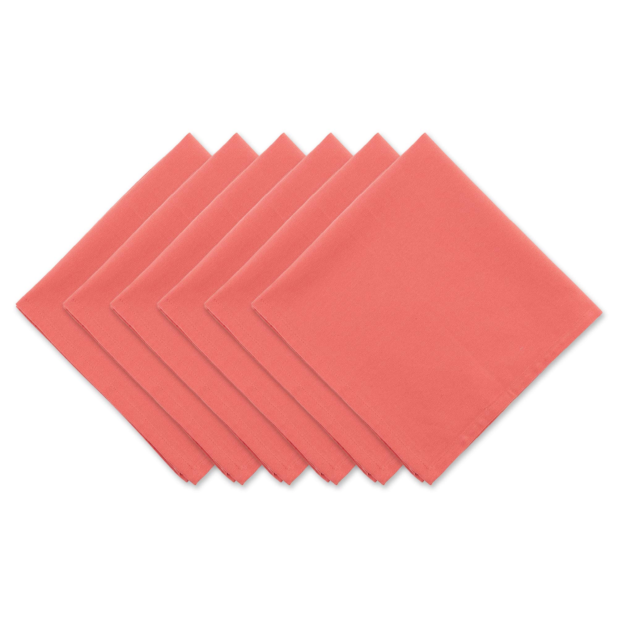 DII Solid Napkin Set Collection, 20x20, Coral Reef, 6 Piece