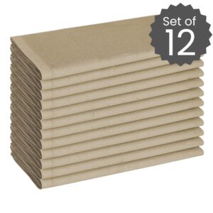 Cotton Clinic Cloth Dinner Napkins - Perfect Everyday Use Table Napkins - Soft Durable Washable - Ideal for Party Wedding Christmas Easter - Set of 12-20x20 inches Beige Napkins