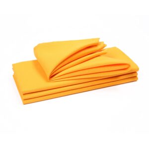 12 Pack Polyester Cloth Napkins 20 Inch Square Premium Colored, Oversized, Double Folded and Hemmed Table Napkins for Restaurant, Bistro, Wedding, Thanksgiving and Christmas (20x20 -Mustard)