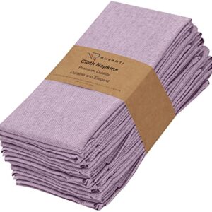 Ruvanti Cloth Napkins Set of 12, 18x18 Reusable Napkins Cloth Washable, Soft & Durable Table Napkins, Poly Cotton Fabric Dinner Napkins for Parties, Christmas, Thanksgiving, Weddings - Purple