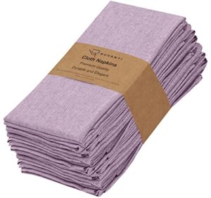 ruvanti cloth napkins set of 12, 18x18 reusable napkins cloth washable, soft & durable table napkins, poly cotton fabric dinner napkins for parties, christmas, thanksgiving, weddings - purple