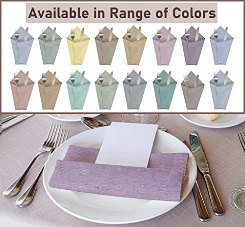 Ruvanti Cloth Napkins Set of 12, 18x18 Reusable Napkins Cloth Washable, Soft & Durable Table Napkins, Poly Cotton Fabric Dinner Napkins for Parties, Christmas, Thanksgiving, Weddings - Purple