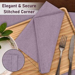 Ruvanti Cloth Napkins Set of 12, 18x18 Reusable Napkins Cloth Washable, Soft & Durable Table Napkins, Poly Cotton Fabric Dinner Napkins for Parties, Christmas, Thanksgiving, Weddings - Purple