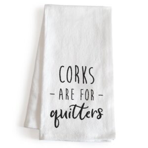 mainevent corks are for quitters 18x24 inch white cotton hand towel