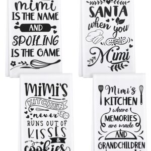 4 Pieces Nana Kitchen Towel Funny Dish Towel Microfiber Tea Towel Nana Gift for Home Birthday Kitchen Cooking Baking (Mimi)