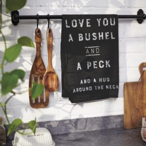 Primitives by Kathy Love You A Bushel and A Peck and A Hug Around The Neck Decorative Kitchen Towel, Cotton