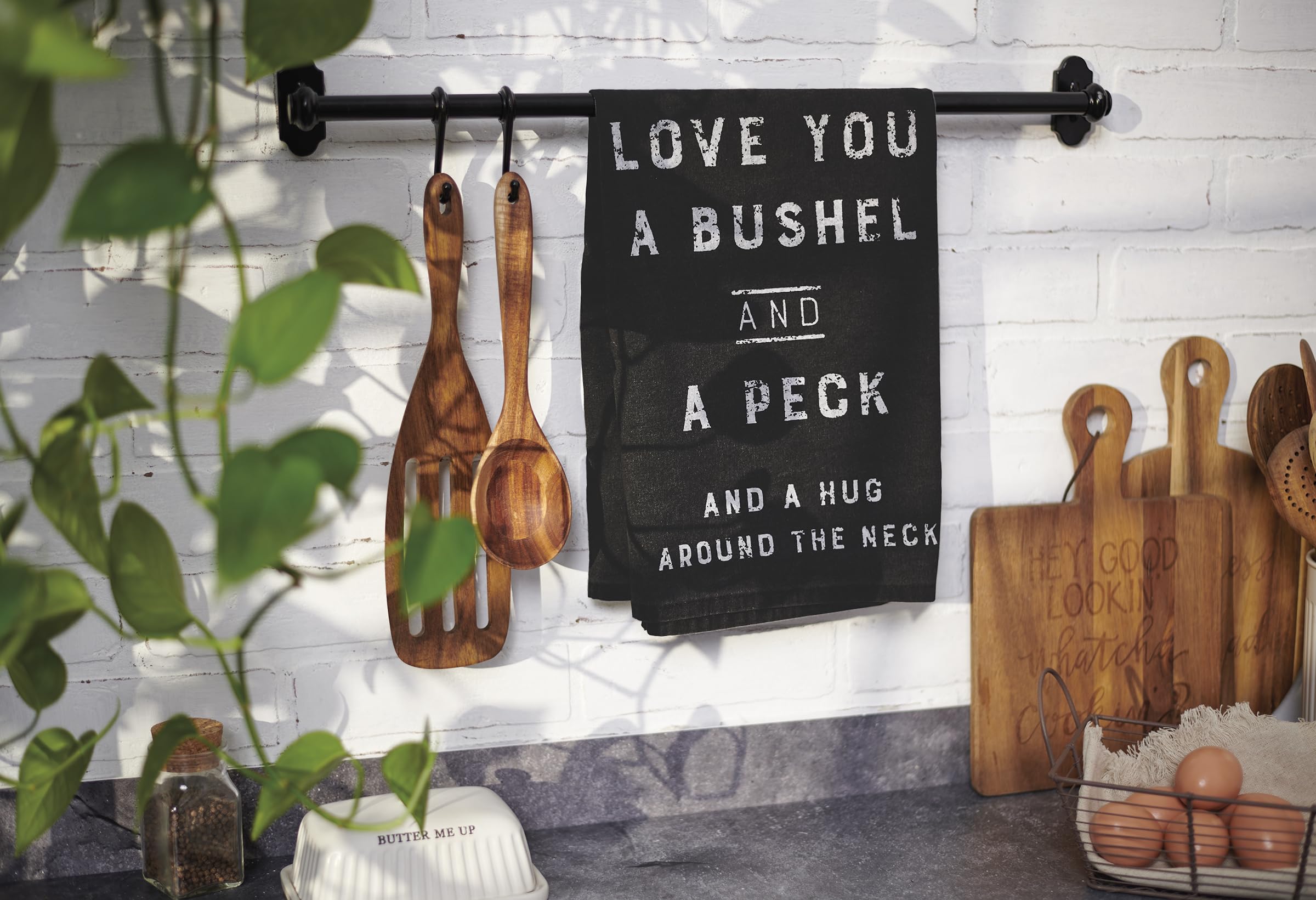 Primitives by Kathy Love You A Bushel and A Peck and A Hug Around The Neck Decorative Kitchen Towel, Cotton