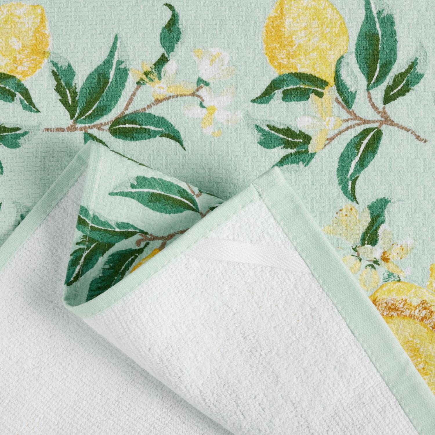 Martha Stewart Dual Purpose Kitchen Towel 2-Pack Set, Lemon Whimsy, 16"x28"