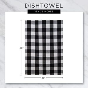 DII Basic Terry Collection Waffle Dishtowel Set, 15x26, Solid Black, 4 Piece