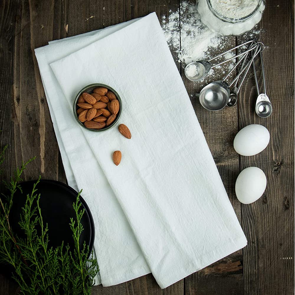 Candy Cottons Flour Sack Kitchen Dish Towels Cloth|Blank Dish Tea Towel Embroidery Printing DIY Crafts|Diaper Cloths for Babies|Absorbent Breathable Baking Bread Linen Cover 12 Pk, 27x27 Inch |White