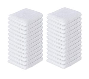 cotton terry towel cleaning cloths white, 14"x17" pack of 24, 100% cotton terry cloth bar rags white bar towels multi-purpose high absorbent terry towels for cleaning auto detailing or painters