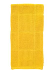 t-fal textiles 10943 color parquet design 100-percent cotton kitchen dish towel, lemon, solid-single