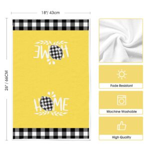 Artoid Mode Buffalo Plaid Lemon Home Truck Hello Summer Kitchen Towels Dish Towels, 18x26 Inch Seasonal Decoration Hand Towels Set of 4