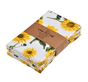 urban villa christmas kitchen towels sunflower print multi color premium quality 100% cotton dish towels mitered corners size: 20x30 inches highly absorbent bar towels & tea towels set of 6
