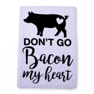 With Love From Julie Funny Kitchen Dish Towels Reusable White Drying Hand Towel Cloth Housewarming Gift I'm Baked Too