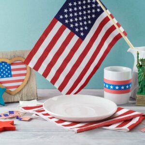 4 Pcs 4th of July Patriotic Kitchen Towels American Flag Stars Dish Towels Independence Day Hand Towel Red White and Blue Tea Towels for Kitchen Housewarming Gifts Memorial Day Home, 15.7" x 23.6"