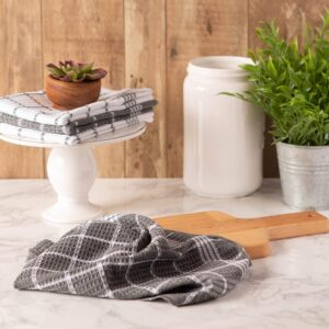 DII Waffle Weave Kitchen Collection, 100% Cotton, Kitchen Set, Gray 8 Piece