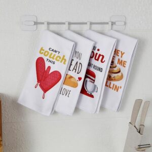 Microfiber Dish Towels Funny Kitchen Towel Set of 4 - Best Housewarming Gifts for New Home Kitchen, Tea Towels for Kitchen Funny, Mom Kitchen Gifts, Baking Themed Dish Towels with Sayings