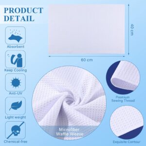 Breling Sublimation White Towels Waffle Weave Kitchen Towels 24 x 16 Inch Dish Towels Microfiber Dish Drying Towel Absorbent Tea Towels (6 Pieces)