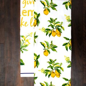 AMOUR INFINI Pot Holders, Oven Mitt and Kitchen Towel Heat Resistant 5-Piece Cotton Kitchen Set Perfect for Cooking, Baking, and Grilling Easter Gift Set (Citrus Splash)