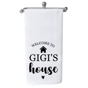 pxtidy gigi gift grandma kitchen towel welcome to gigi’s house grandma housewarming gift (welcome to gigi's house)